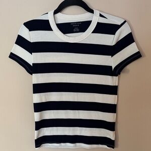 American Eagle Striped Waffle Tee
